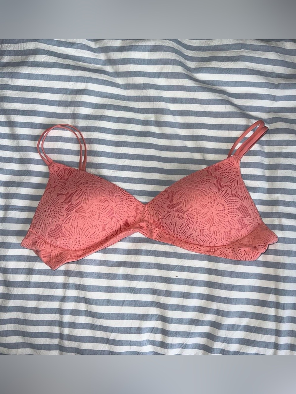 Aerie sunnie real good coral pink push-up wireless bralette, 36B